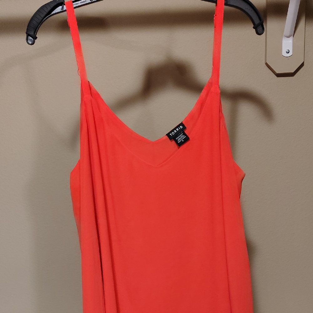 torrid Bright Coral V-Neck Spaghetti Strap Cami
